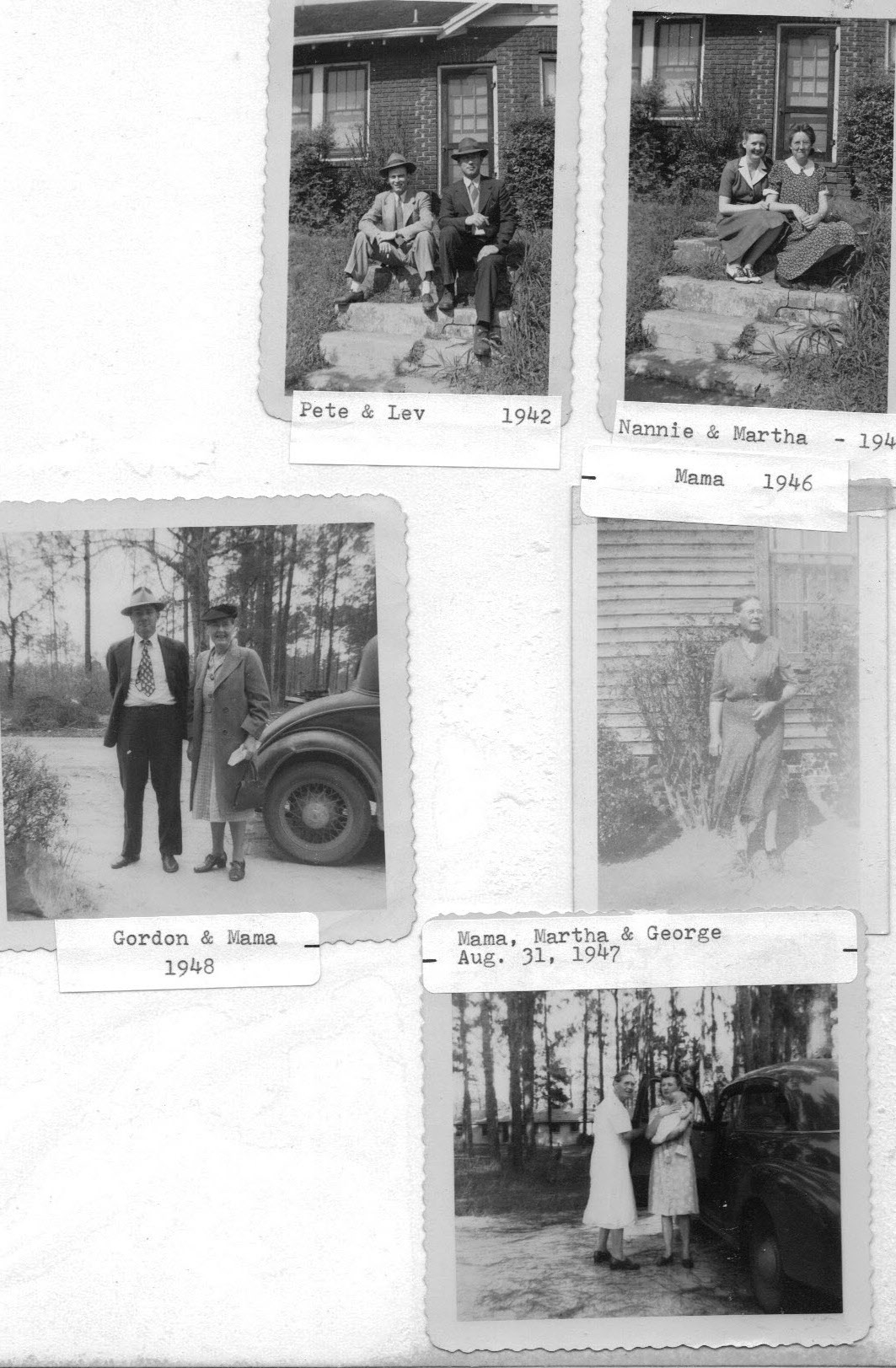 Bessie Barbee, Nannie Barbee Morton, Martha Barbee Hodnett, Pete Hodnett, Leven Morton Gordon Barbee